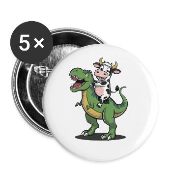 Kuh - Buttons groß 56 mm (5er Pack) - Weiß - Vorne