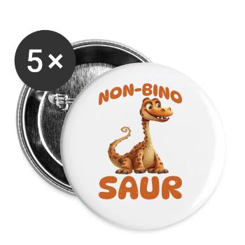 Non-Bino Saur - Buttons groß 56 mm (5er Pack) - Weiß - Vorne