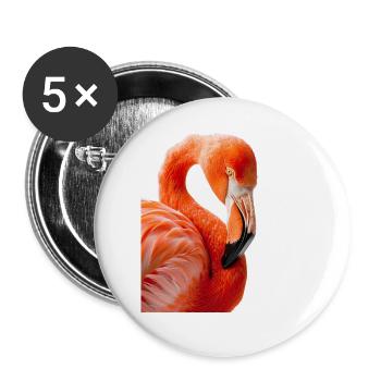 Flamingo - Buttons large 2.2''/56 mm (5-pack) - white - Front