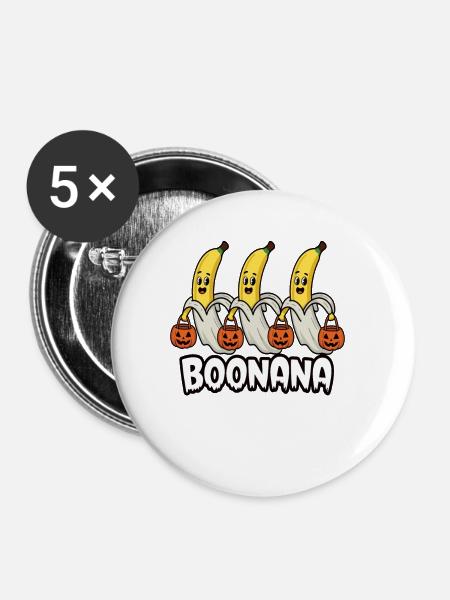Halloween Boonana Halloween Geist - Buttons groß 56 mm (5er Pack) - Weiß