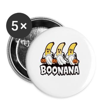 Halloween Boonana Halloween Geist - Buttons groß 56 mm (5er Pack) - Weiß - Vorne