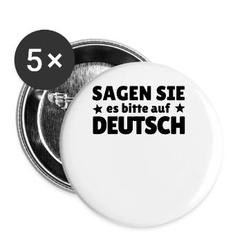 Sagen Sie Es Bitte Auf Deutsch Deutschlehrer - Buttons groß 56 mm (5er Pack) - Weiß - Vorne