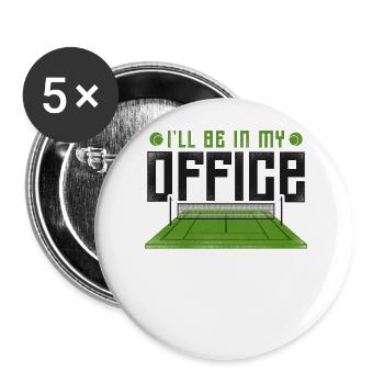 drôle de raquette de joueur de tennis je serai - Lot de 5 grands badges (56 mm) - blanc - Devant
