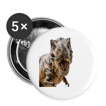 T-Rex - Lot de 5 grands badges (56 mm) - blanc - Devant