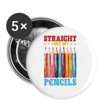 Straight Out Of Pencils 2 - Buttons groß 56 mm (5er Pack) - Weiß - Vorne