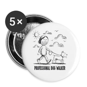 Pitbull Pet Dog Amoureux des animaux - Lot de 5 grands badges (56 mm) - blanc - Devant