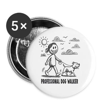 Pitbull Pet Dog Animal Lover - Buttons large 2.2''/56 mm (5-pack) - white - Front