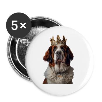 Saint Bernard - Buttons large 2.2''/56 mm (5-pack) - white - Front