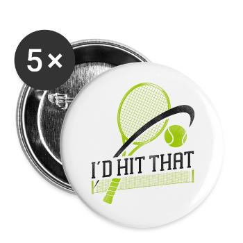 Drôle de raquette de joueur de tennis que j’avais frappée - Lot de 5 grands badges (56 mm) - blanc - Devant