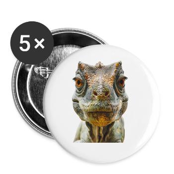 Dinosaure - Lot de 5 grands badges (56 mm) - blanc - Devant