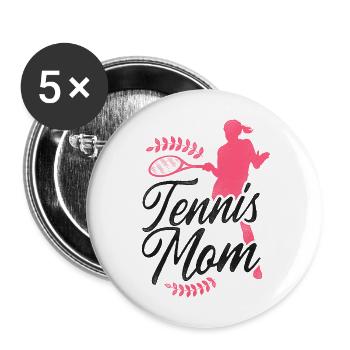 Drôle de joueur de tennis raquette maman - Lot de 5 grands badges (56 mm) - blanc - Devant