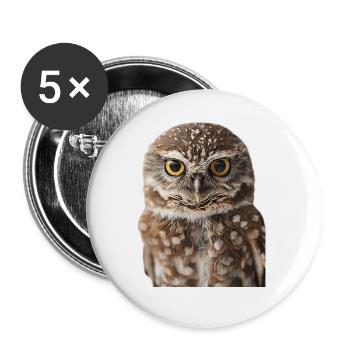 Owl - Buttons large 2.2''/56 mm (5-pack) - white - Front