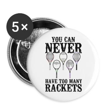 Raquette de joueur de tennis amusante que vous pouvez - Lot de 5 grands badges (56 mm) - blanc - Devant