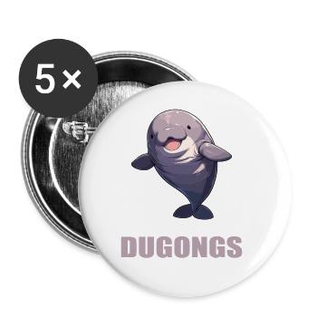 Seekuh Dugongs Dugong - Buttons groß 56 mm (5er Pack) - Weiß - Vorne