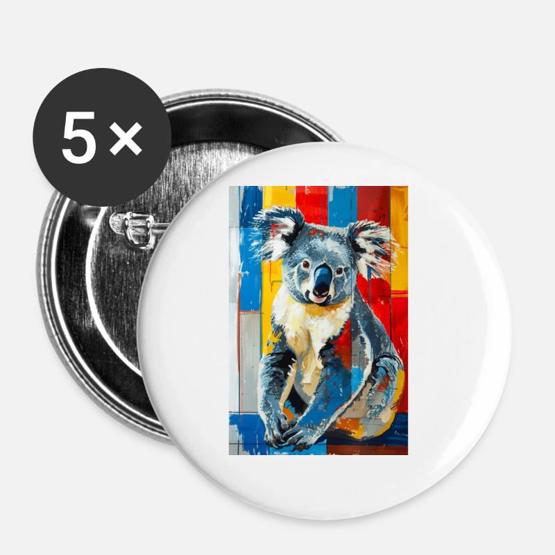 Koala - Buttons groß 56 mm (5er Pack) - Weiß