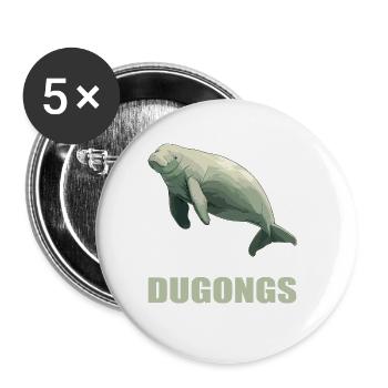 Seekuh Dugongs Dugong - Buttons groß 56 mm (5er Pack) - Weiß - Vorne