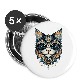 Chat Persan Chat Persan Chat Persan Chats Mignons - Lot de 5 grands badges (56 mm) - blanc - Devant