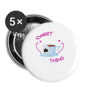 Sweet tea is the solution for everything - Buttons large 2.2''/56 mm (5-pack) - white - Front