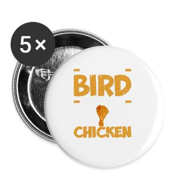 The Early Bird Gets the Roast Chicken - Buttons large 2.2''/56 mm (5-pack) - white - Front
