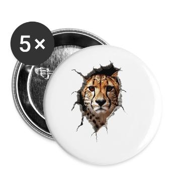 Cheetah - Buttons large 2.2''/56 mm (5-pack) - white - Front