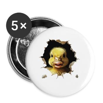 Canard - Lot de 5 grands badges (56 mm) - blanc - Devant