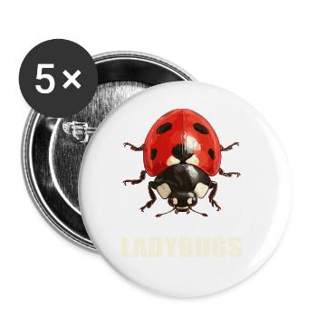 Coccinelle Marienkäfer - Lot de 5 grands badges (56 mm) - blanc - Devant