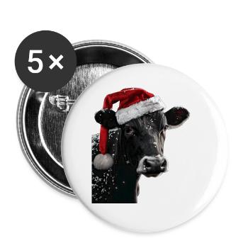 Kuh - Buttons groß 56 mm (5er Pack) - Weiß - Vorne