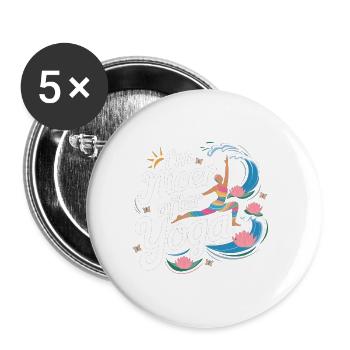 I'm Nicer After Yoga 6 - Buttons groß 56 mm (5er Pack) - Weiß - Vorne