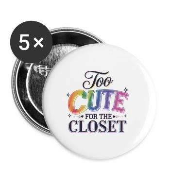 Too Cute For The Closet 8 - Buttons groß 56 mm (5er Pack) - Weiß - Vorne