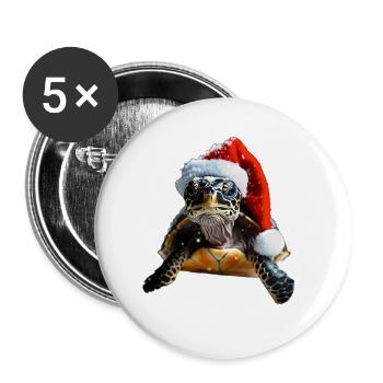 Tortue - Lot de 5 grands badges (56 mm) - blanc - Devant