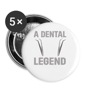Dentiste - Lot de 5 grands badges (56 mm) - blanc - Devant