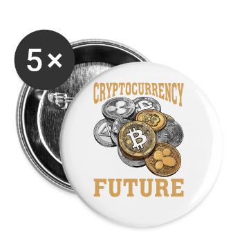 Cryptocurrency Is The Future 2 - Buttons groß 56 mm (5er Pack) - Weiß - Vorne