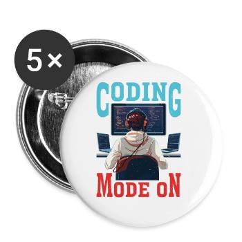 Coding Mode On - Buttons groß 56 mm (5er Pack) - Weiß - Vorne