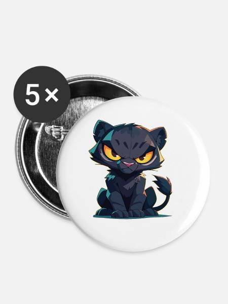 Panthers Panther - Buttons groß 56 mm (5er Pack) - Weiß