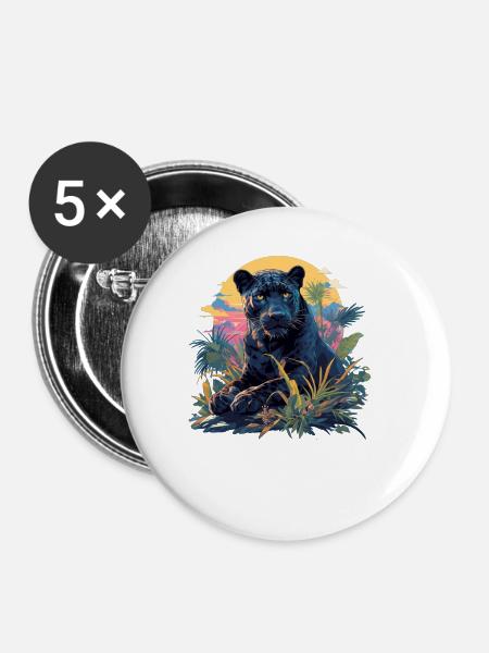 Panthers Panther - Buttons groß 56 mm (5er Pack) - Weiß