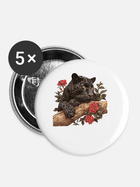 Panthers Panther - Buttons groß 56 mm (5er Pack) - Weiß