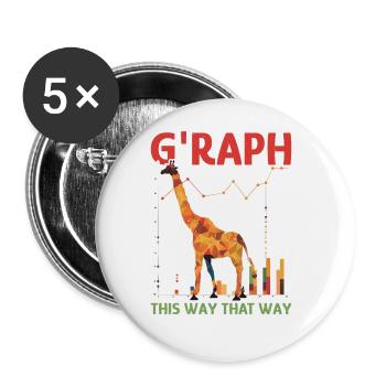 G'Raph This Way That Way - Buttons groß 56 mm (5er Pack) - Weiß - Vorne