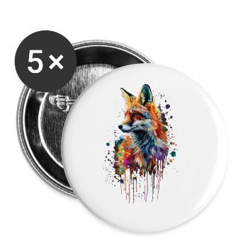 Fox - Buttons large 2.2''/56 mm (5-pack) - white - Front