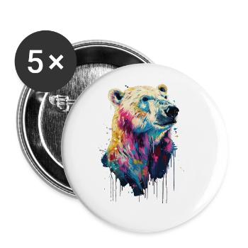 Polar bear - Buttons large 2.2''/56 mm (5-pack) - white - Front