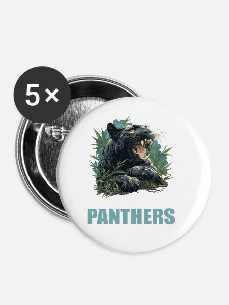 Panthers Panther - Buttons groß 56 mm (5er Pack) - Weiß