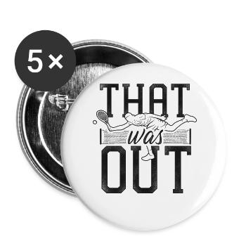 Funny Tennis Player Racket That - Buttons groß 56 mm (5er Pack) - Weiß - Vorne