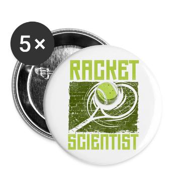 Drôle de joueur de tennis raquette jeu de mots - Lot de 5 grands badges (56 mm) - blanc - Devant