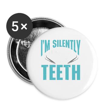 Dentiste - Lot de 5 grands badges (56 mm) - blanc - Devant