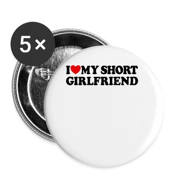 J’adore mon petit ami - Lot de 5 grands badges (56 mm) - blanc - Devant