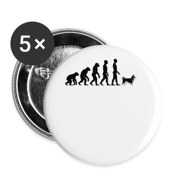 Alaskan Malamute - Buttons large 2.2''/56 mm (5-pack) - white - Front