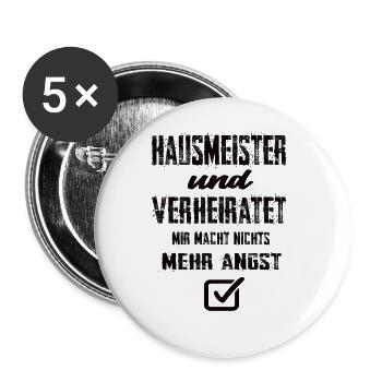 Caretaker and married I don't care anymore - Buttons large 2.2''/56 mm (5-pack) - white - Front