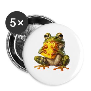 Grenouille - Lot de 5 grands badges (56 mm) - blanc - Devant