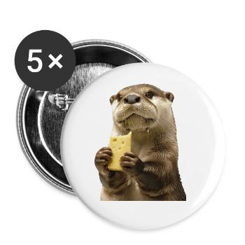Loutre - Lot de 5 grands badges (56 mm) - blanc - Devant