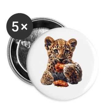Leopard - Buttons large 2.2''/56 mm (5-pack) - white - Front