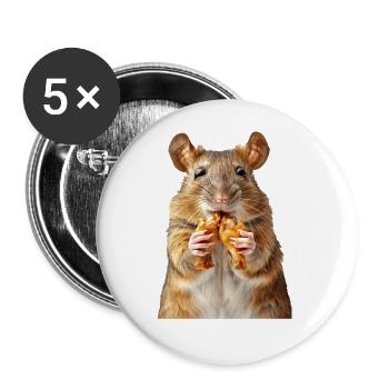 Ratte - Buttons groß 56 mm (5er Pack) - Weiß - Vorne
